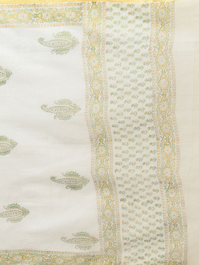 Indiehaat | Pure Kota Doria Blockprint Suit Green