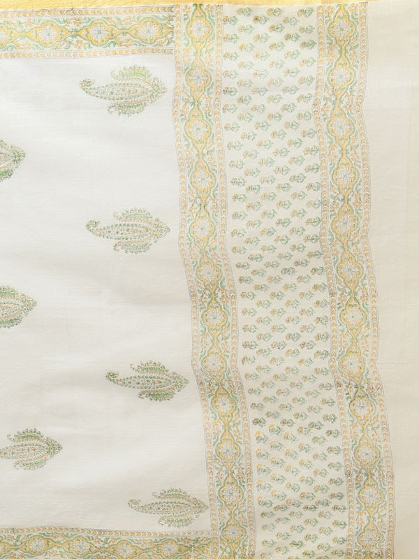 Indiehaat | Pure Kota Doria Blockprint Suit Green