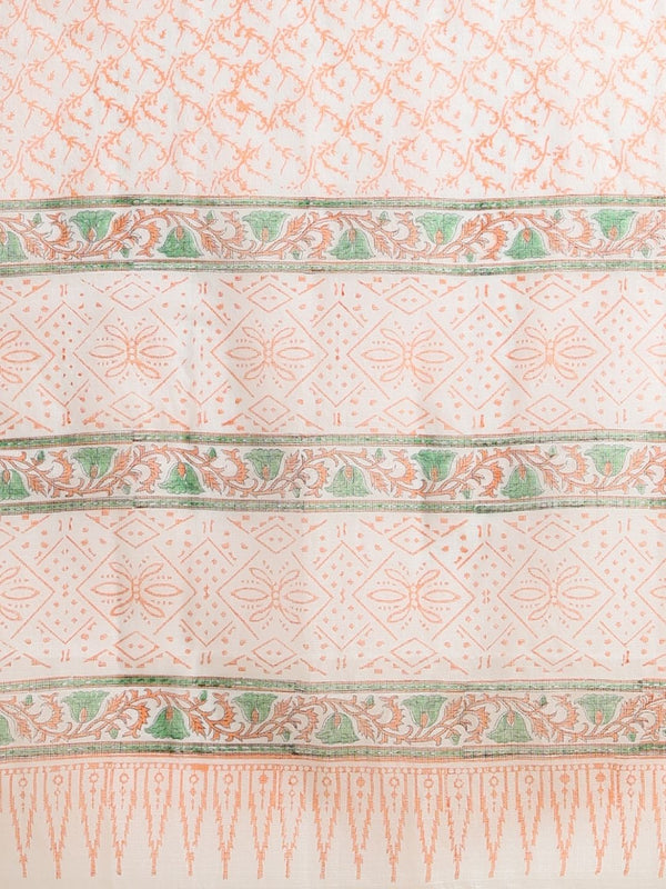 Indiehaat | Pure Kota Doria Blockprint Suit Orange