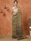 Indiehaat | Kota Doria Hand Block Print Multicolor Saree