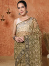 Indiehaat | Kota Doria Hand Block Print Multicolor Saree