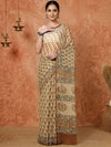 Indiehaat | Kota Doria Hand Block Print Multicolor Saree