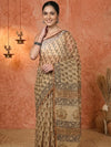 Indiehaat | Kota Doria Hand Block Print Multicolor Saree