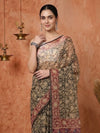 Indiehaat | Kota Doria Hand Block Print Multicolor Saree