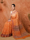 Indiehaat | Kota Doria Hand Block Print Multicolor Saree