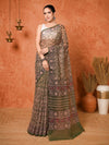 Indiehaat | Kota Doria Hand Block Print Multicolor Saree
