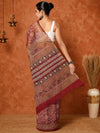 Indiehaat | Kota Doria Hand Block Print Multicolor Saree