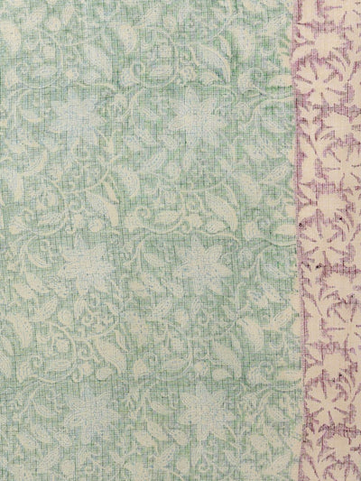 Indiehaat | Kota Doria Hand Block Print Multicolor Saree