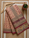 Indiehaat | Kota Doria Hand Block Print Multicolor Saree