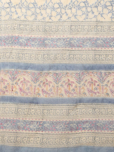 Indiehaat | Kota Doria Hand Block Print Multicolor Saree