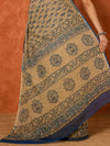 Indiehaat | Kota Doria Hand Block Print Multicolor Saree