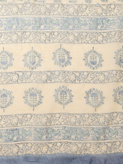 Indiehaat | Kota Doria Hand Block Print Multicolor Saree