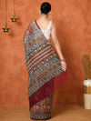 Indiehaat | Kota Doria Hand Block Print Multicolor Saree