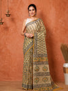 Indiehaat | Kota Doria Hand Block Print Multicolor Saree