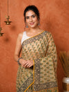 Indiehaat | Kota Doria Hand Block Print Multicolor Saree