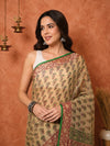 Indiehaat | Kota Doria Hand Block Print Multicolor Saree