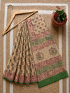 Indiehaat | Kota Doria Hand Block Print Multicolor Saree