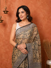 Indiehaat | Kota Doria Hand Block Print Multicolor Saree
