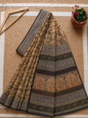 Indiehaat | Kota Doria Hand Block Print Multicolor Saree