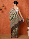 Indiehaat | Kota Doria Hand Block Print Multicolor Saree
