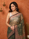 Indiehaat | Kota Doria Hand Block Print Multicolor Saree