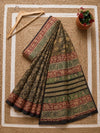 Indiehaat | Kota Doria Hand Block Print Multicolor Saree