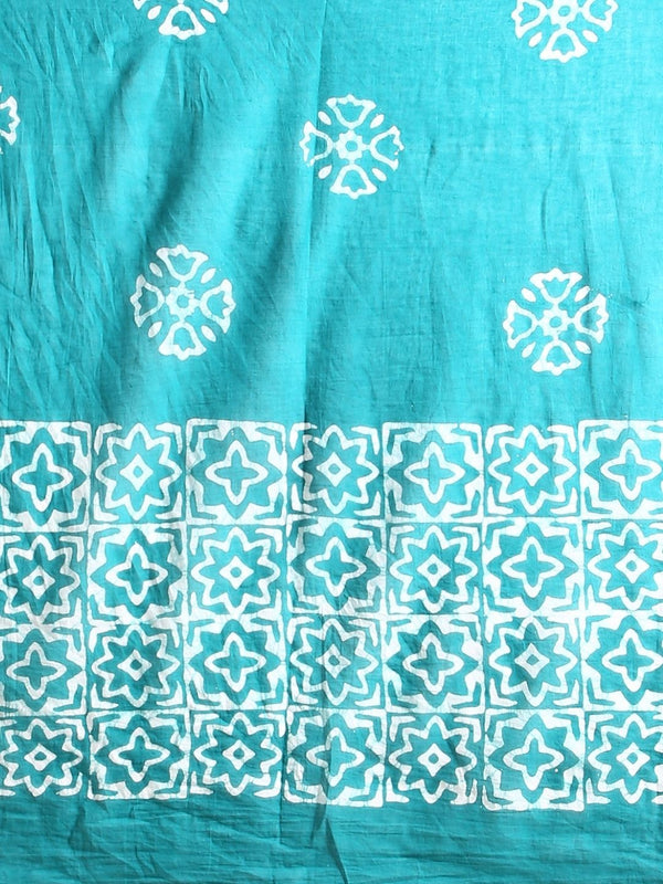 Indiehaat | Pure Mul Cotton Hand Wax Batik Suit Blue