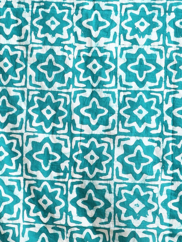 Indiehaat | Pure Mul Cotton Hand Wax Batik Suit Blue