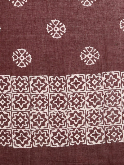 Indiehaat | Pure Mul Cotton Hand Wax Batik Suit Brown