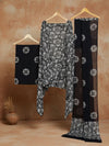 Indiehaat | Pure Mul Cotton Hand Wax Batik Suit Black & White