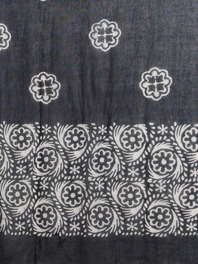 Indiehaat | Pure Mul Cotton Hand Wax Batik Suit Black & White