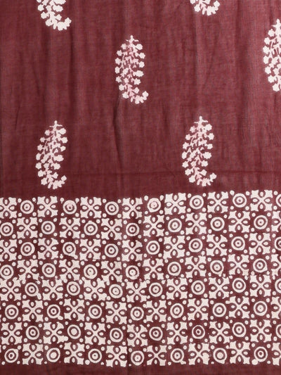 Indiehaat | Pure Mul Cotton Hand Wax Batik Suit Brown