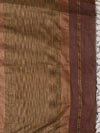 Indiehaat | Kota Silk Ghicha Stripe Embroidery Saree Brown