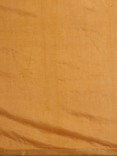 Indiehaat | Kota Silk Ghicha Stripe Embroidery Saree Yellow