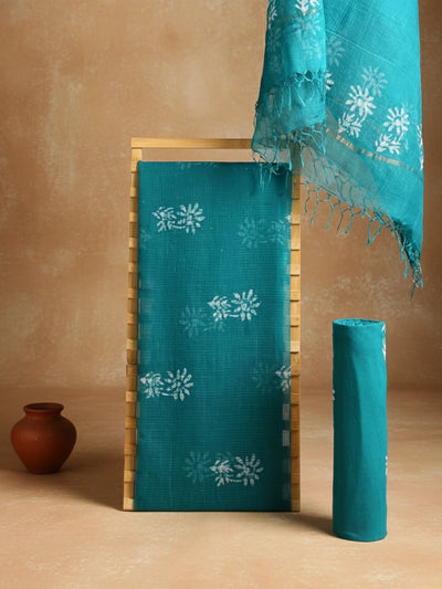Indiehaat | Kota Doria Hand Wax Batik Suit Blue