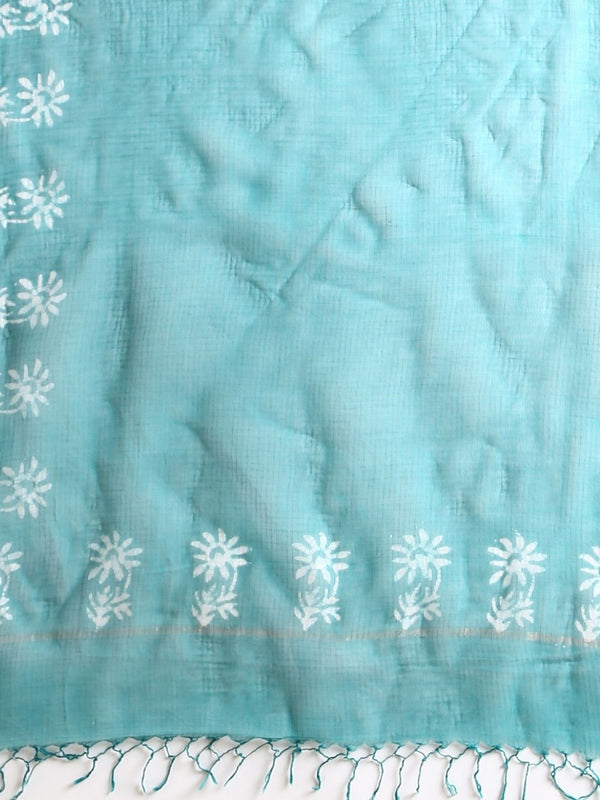 Indiehaat | Kota Doria Hand Wax Batik Suit Blue