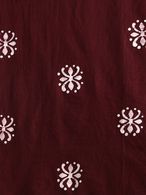 Indiehaat | Kota Doria Hand Wax Batik Suit Brown