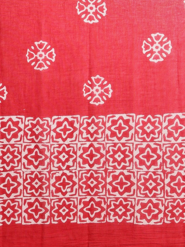 Indiehaat | Pure Mul Cotton Hand Wax Batik Suit Red