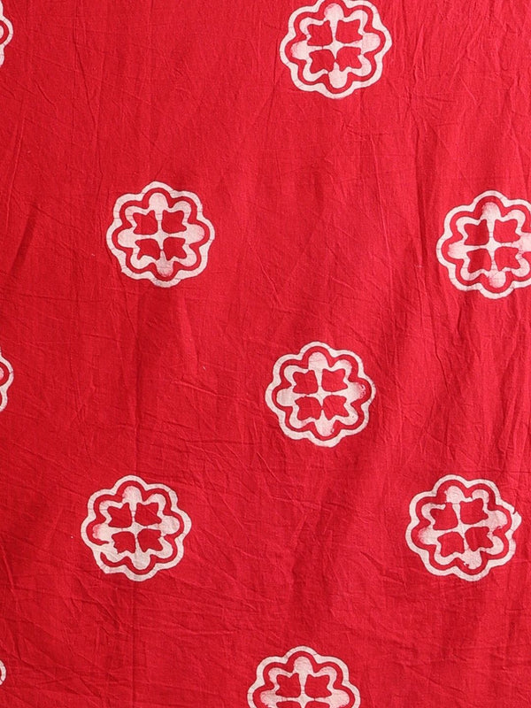 Indiehaat | Pure Mul Cotton Hand Wax Batik Suit Red