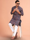 Indiehaat | Ajrakh Printed Cotton Kurta Pyjama Blue
