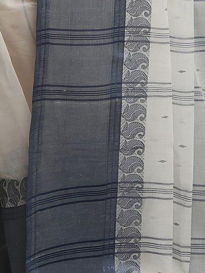 Indiehaat | Pure Cotton Jamdani Saree White