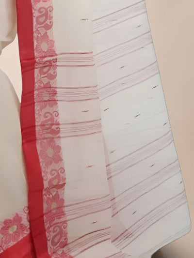 Indiehaat | Pure Cotton Jamdani Saree White
