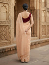 Indiehaat | Pure Mul Cotton Sequin Saree Peach