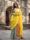 Indiehaat | Pure Khadi Cotton Handloom Saree Multicolor