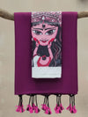 Indiehaat | Pure Khadi Cotton Handloom Saree Purple