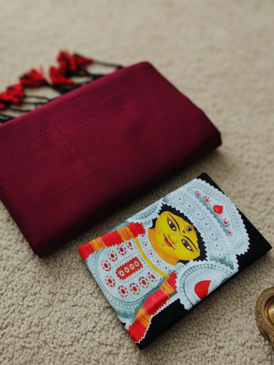 Indiehaat | Pure Khadi Cotton Handloom Saree Brown