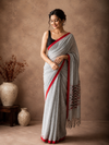 Nirmal Anchal Pure Khadi Cotton Saree Gray