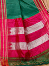 Elegant Ilkal Handloom Cotton Silk Saree Bottle Green