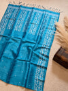 Indiehaat | Silkmark Pure Gachi Tussar Saree Blue
