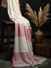 Indiehaat | Pure Mul Cotton Handloom Buti Saree Red & White
